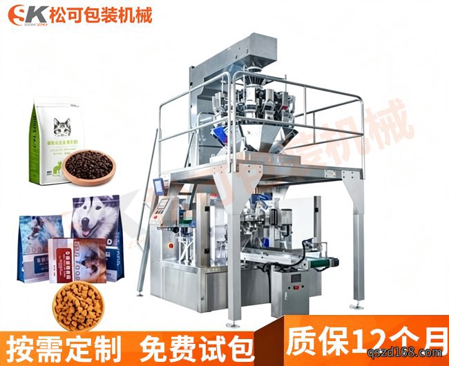  宠物食品猫粮狗粮给袋式颗粒包装机厂家