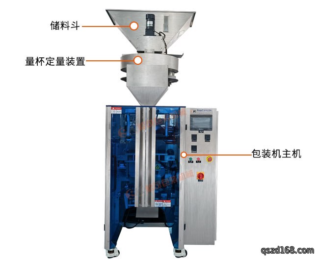 立式食盐白糖味精小颗粒定量包装机指示图